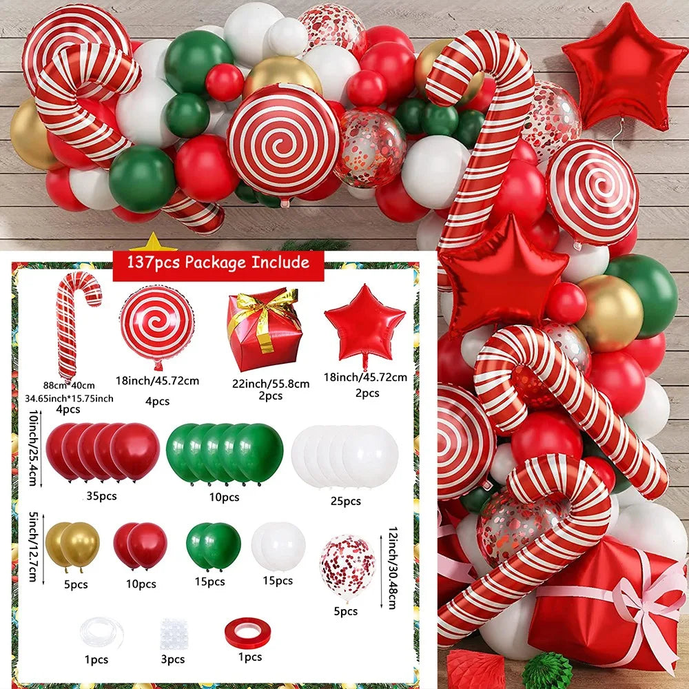 137PCS Christmas Balloon Arch Set