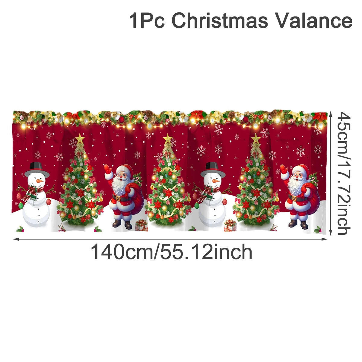 2pcs Merry Christmas Polyester Curtains Festive