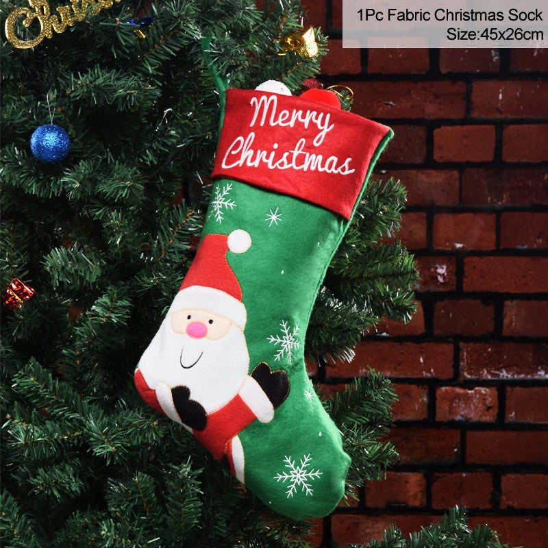 Knitted Fleece Christmas Stockings Candy Bags