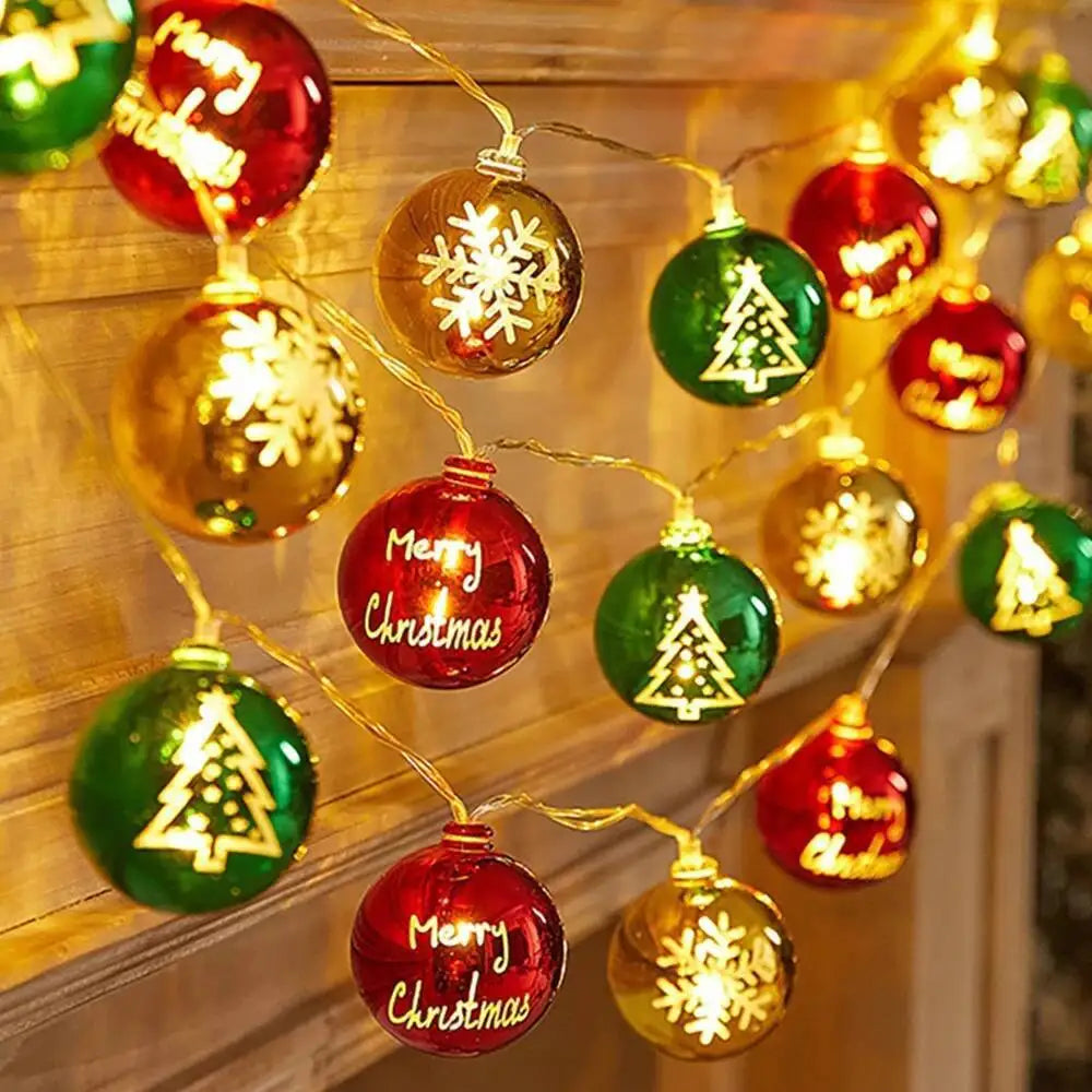 Christmas Balls Star Fairy String Lights Garland