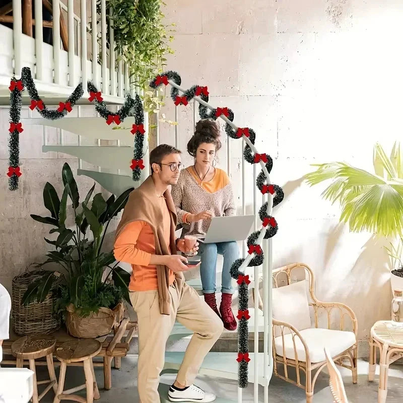 2m Christmas Tinsel Garland LED Light