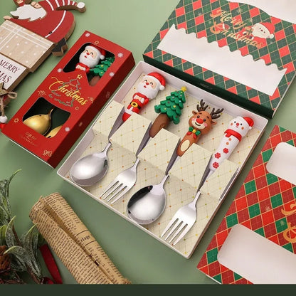 Stainless Steel Christmas Cutlery Set