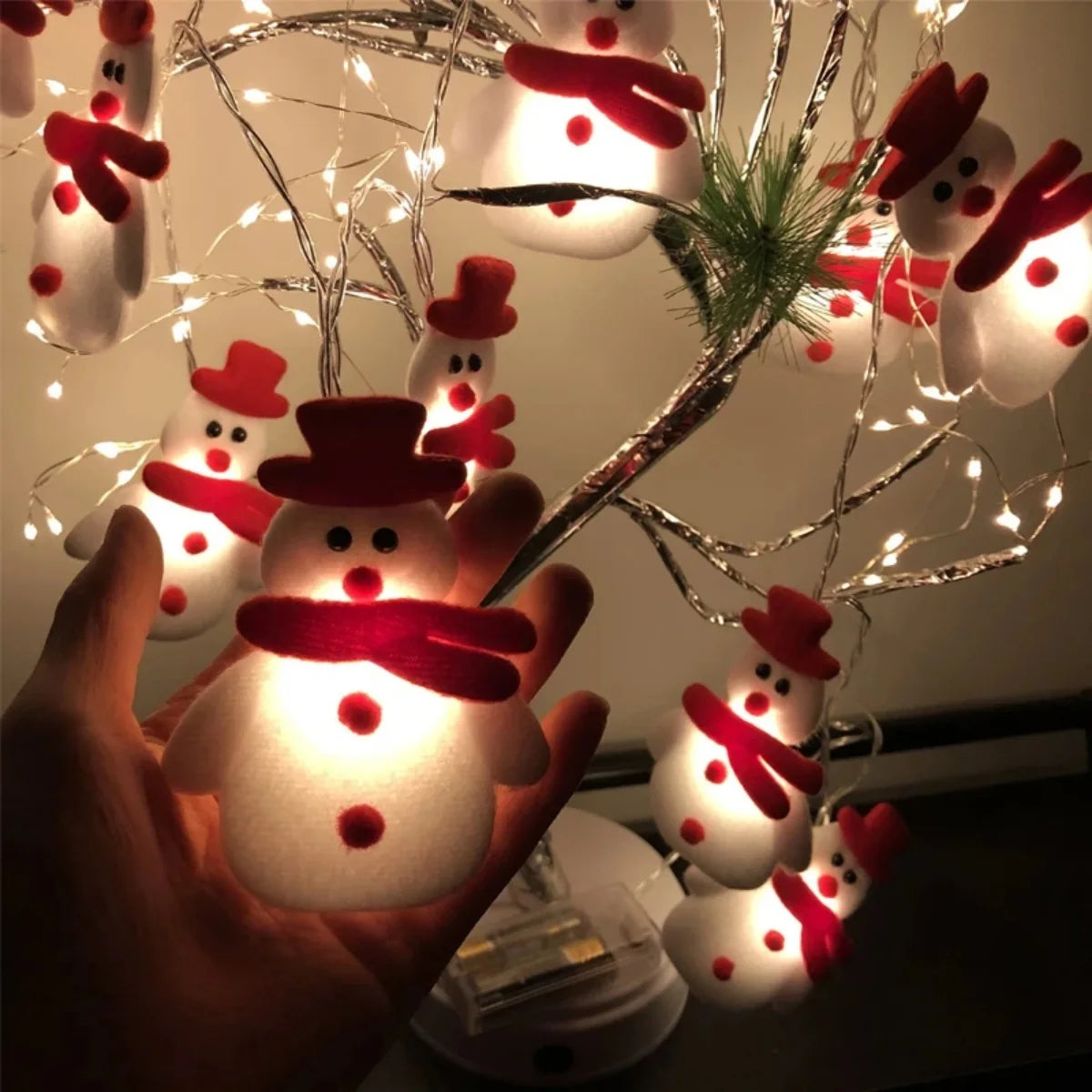 Plush Snowman LED String Lights