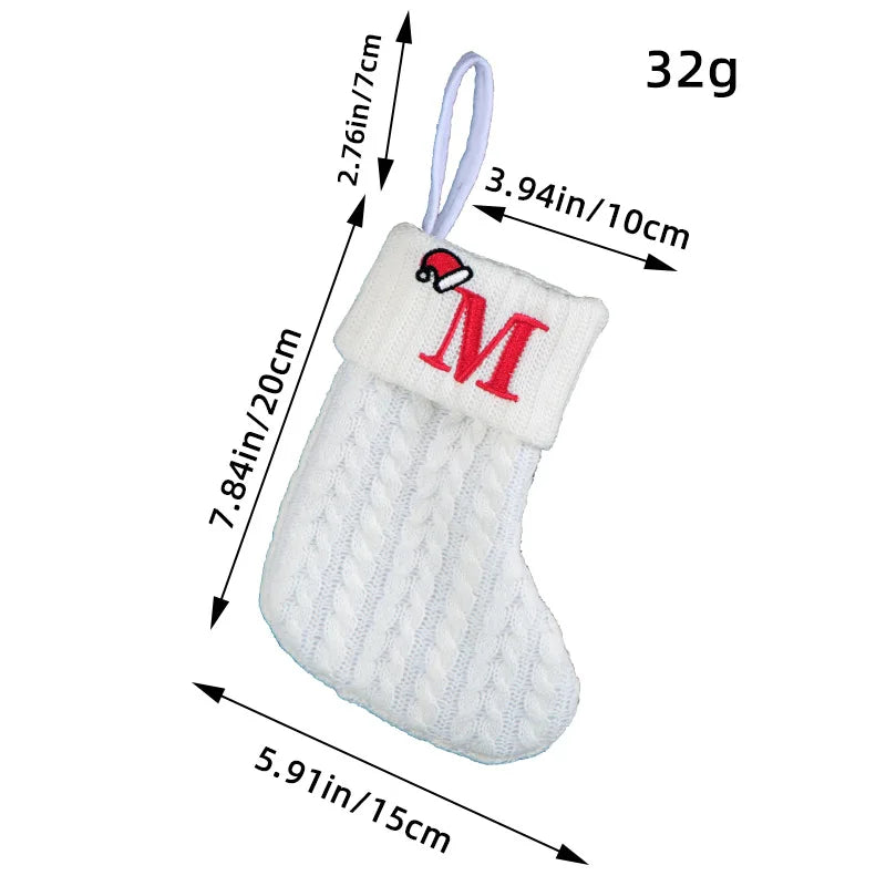 Knitted White Christmas Socks