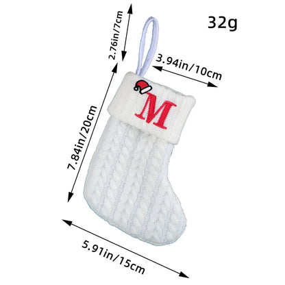 Knitted White Christmas Socks