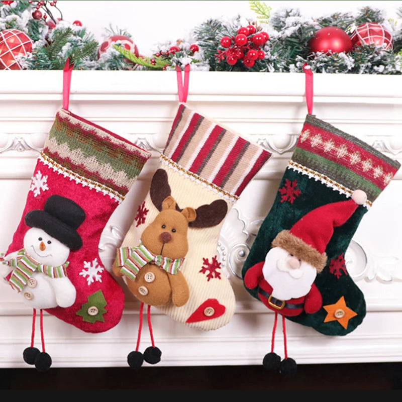 Santa Claus Snowman Christmas Socks