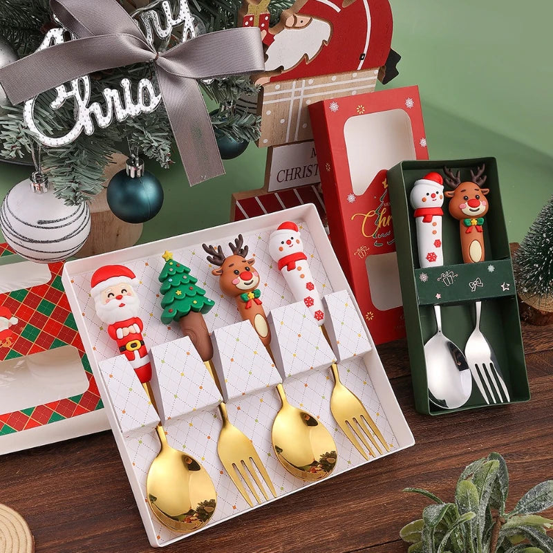 Stainless Steel Christmas Cutlery Set