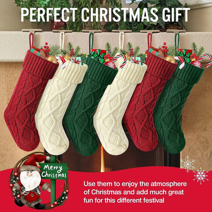 Large Knitted Cotton Christmas Stockings