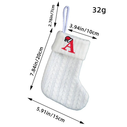 Knitted White Christmas Socks