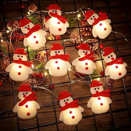 Plush Snowman LED String Lights
