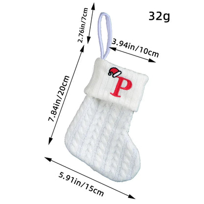 Knitted White Christmas Socks