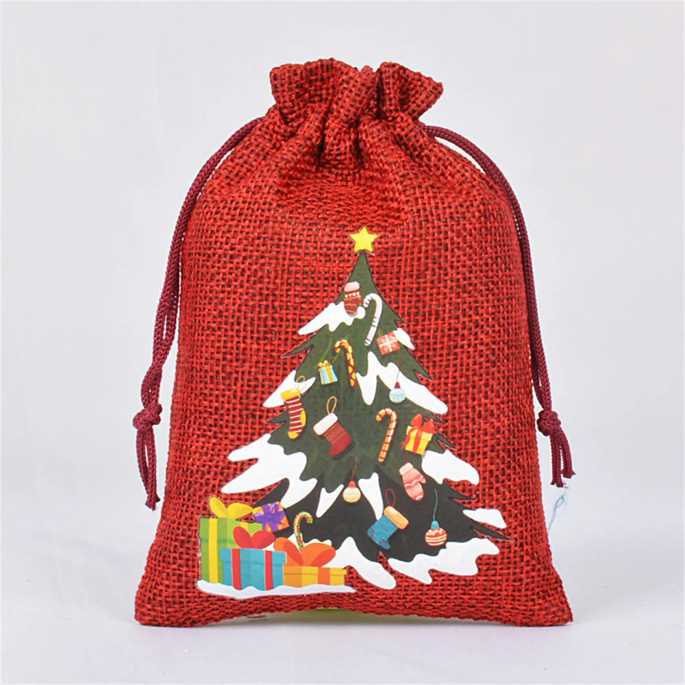 Linen Cotton Christmas Gift Bags