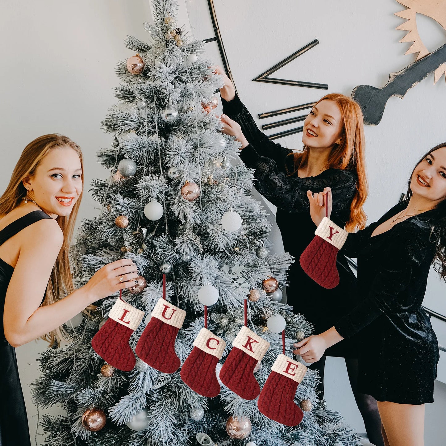 Red Knitted Christmas Socks