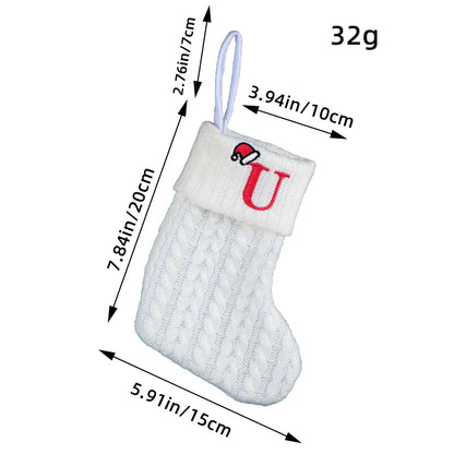 Knitted White Christmas Socks