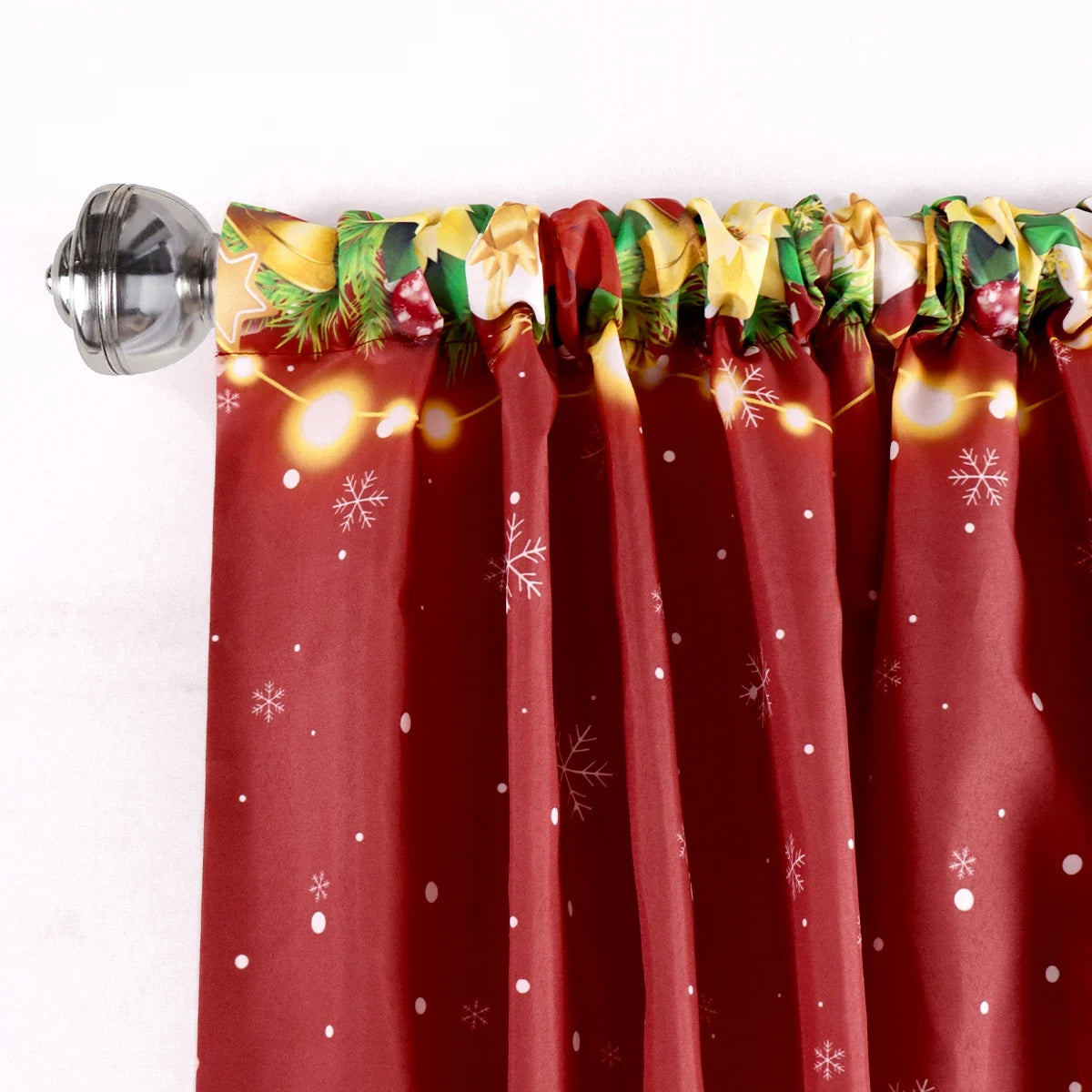2pcs Merry Christmas Polyester Curtains Festive