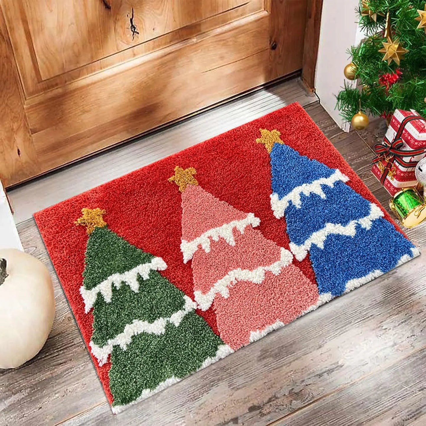 Red Santa Claus Christmas Door Mat