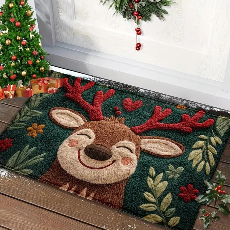 Red Santa Claus Christmas Door Mat