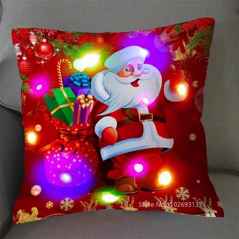 LED Santa Claus Cushion Cover