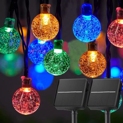 Solar Crystal Globe String Lights