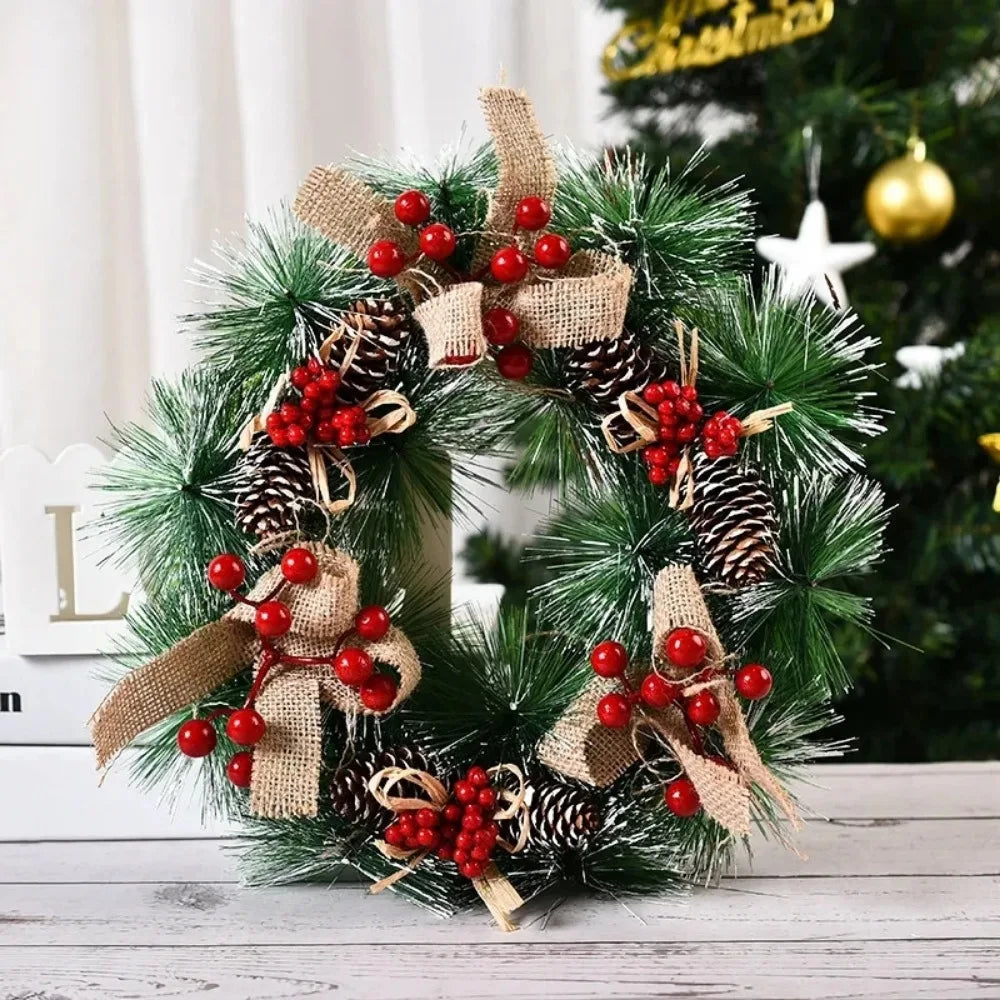 Artificial Green Christmas Wreath Garland Holiday Decoration
