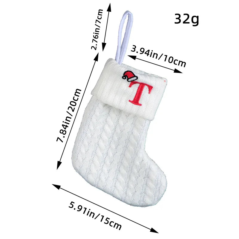 Knitted White Christmas Socks