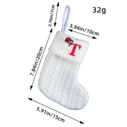 Knitted White Christmas Socks