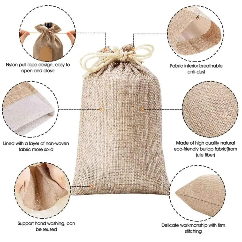 Linen Cotton Christmas Gift Bags