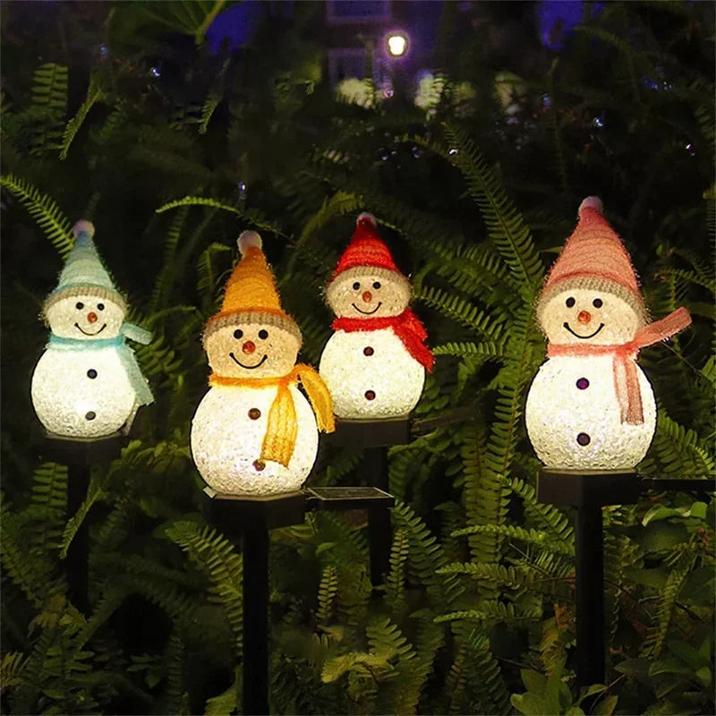 Solar LED Snowman Garden Lights