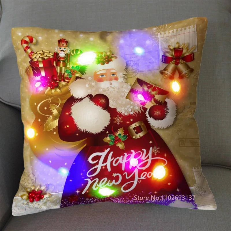 LED Santa Claus Cushion Cover