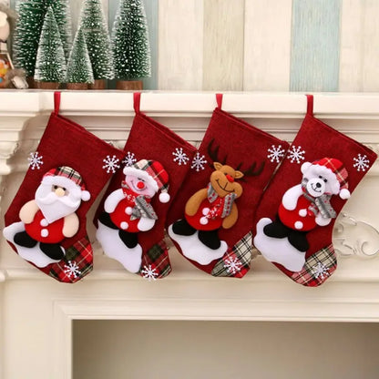 Santa and Elk Christmas Gift Stockings