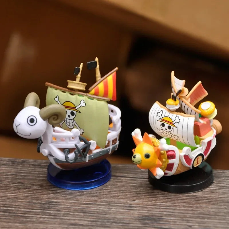 One Piece Thousand Sunny and Going Merry Mini Ship Figures