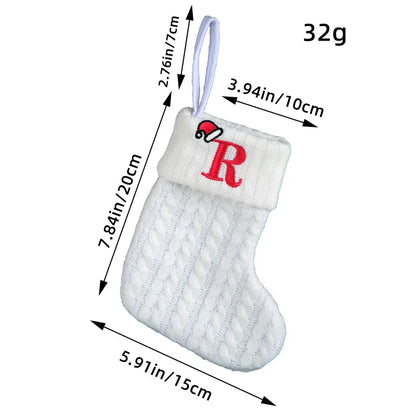 Knitted White Christmas Socks