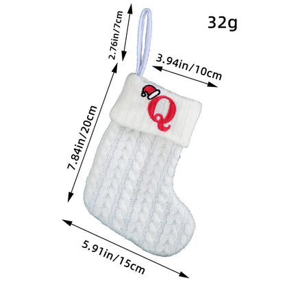 Knitted White Christmas Socks