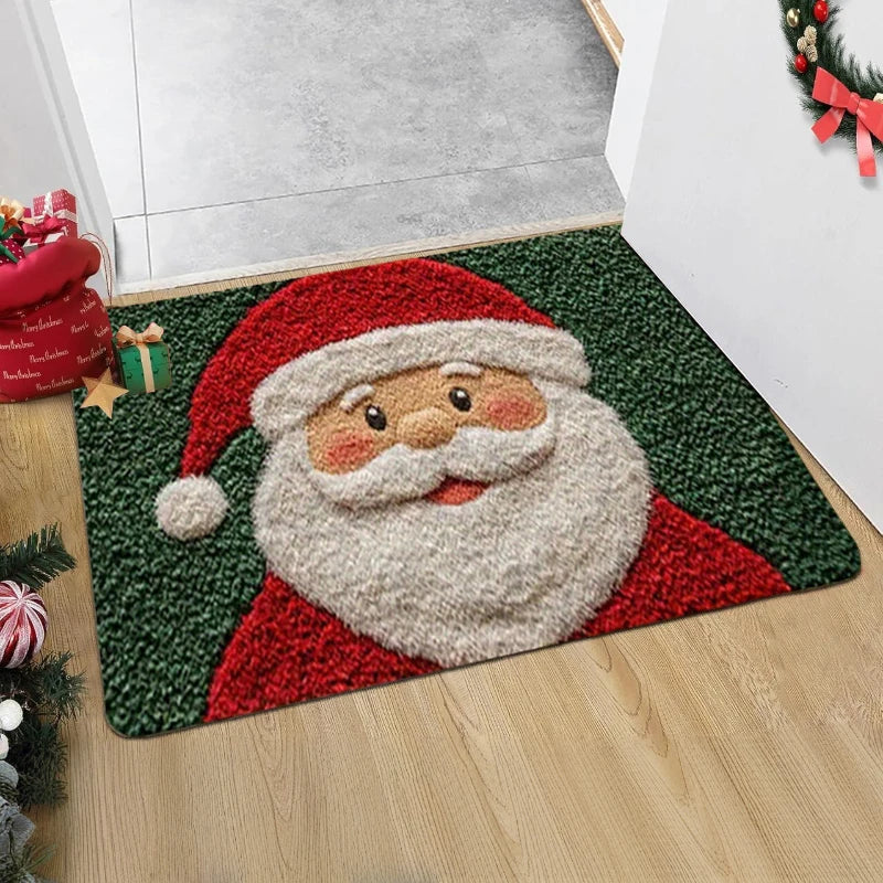 Red Santa Claus Christmas Door Mat