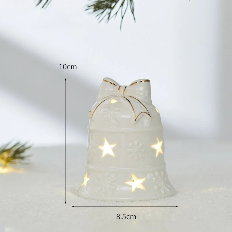 Ceramic Light Up Christmas Tree House Desktop