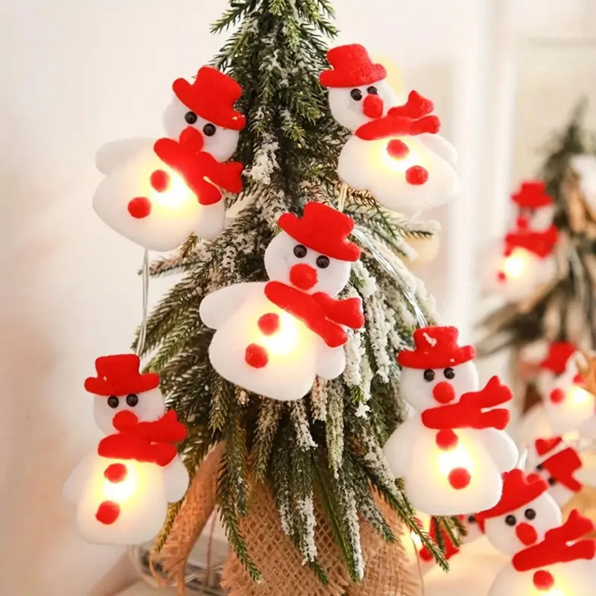 Plush Snowman LED String Lights