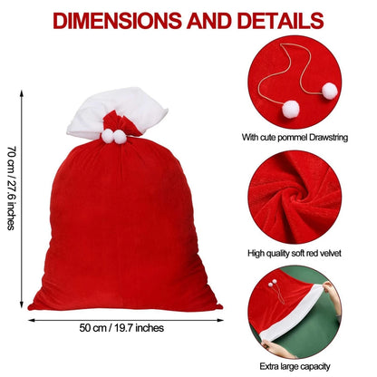 Large Red Santa Backpack Gift Bag