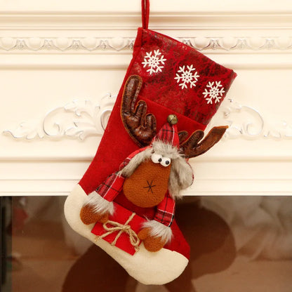 Santa Snowman Reindeer Christmas Stocking Ornament