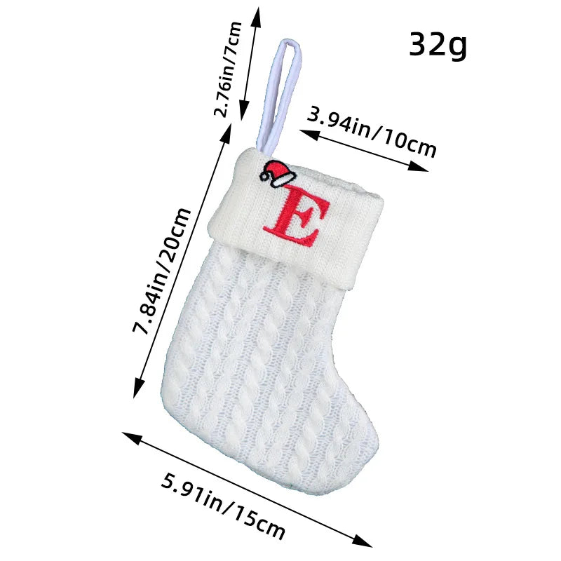 Knitted White Christmas Socks