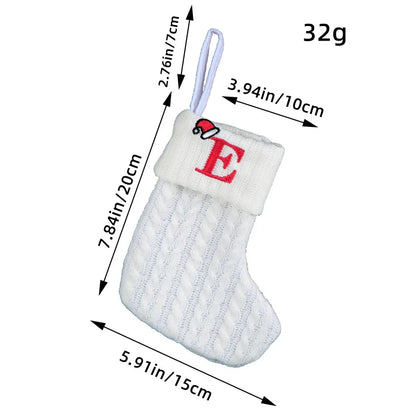 Knitted White Christmas Socks