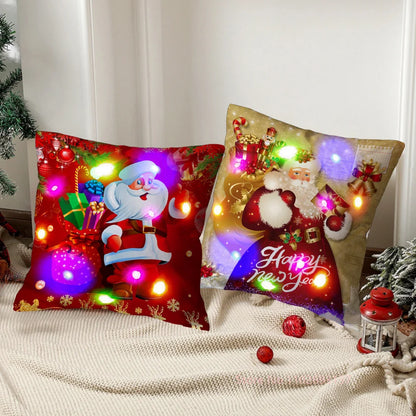 LED Santa Claus Cushion Cover