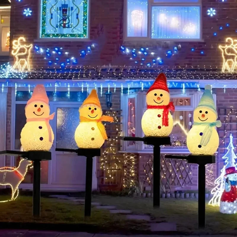 Solar LED Snowman Garden Lights