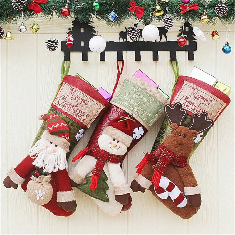 Large Cloth Christmas Stocking Gift Bag
