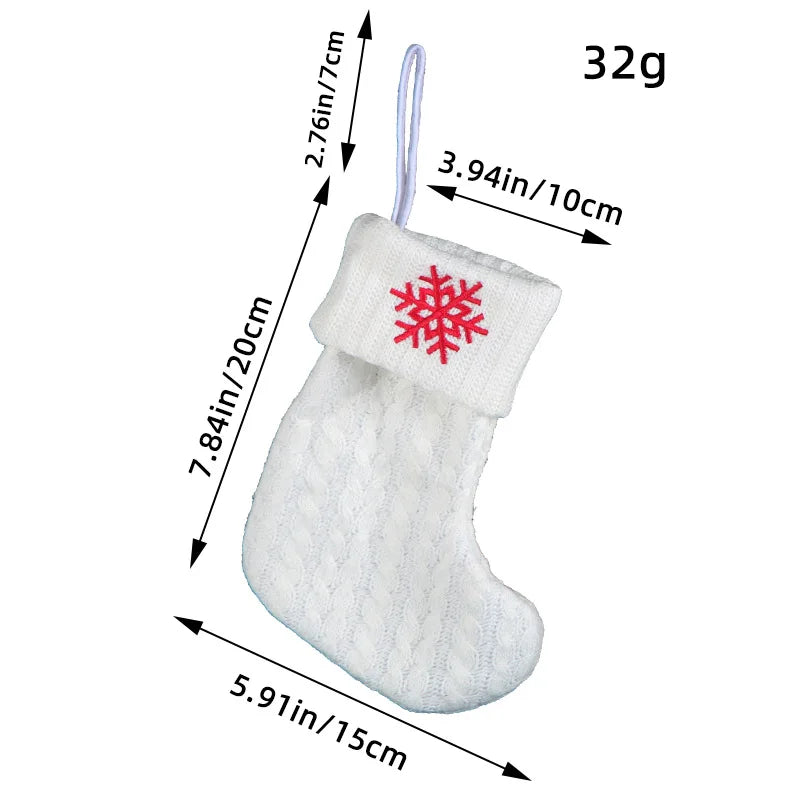 Knitted White Christmas Socks