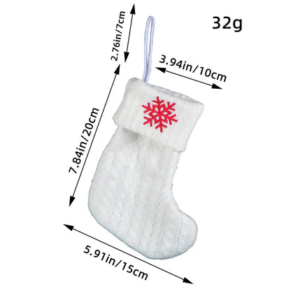Knitted White Christmas Socks