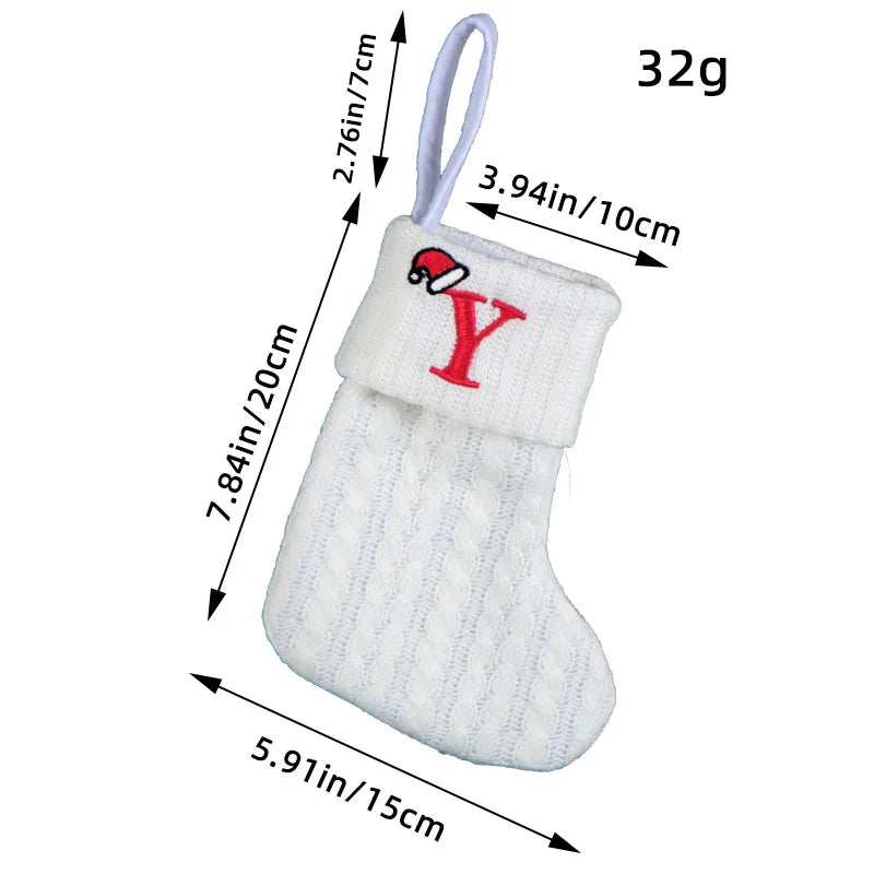 Knitted White Christmas Socks