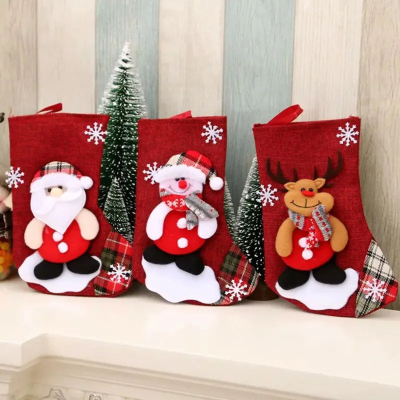 Santa and Elk Christmas Gift Stockings