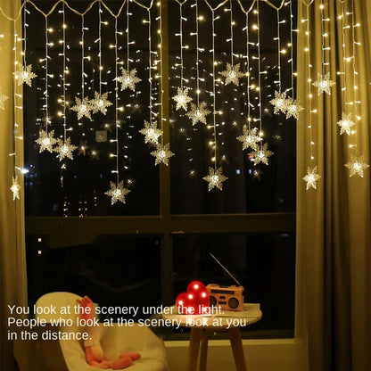 3.2M Snowflake LED Curtain String Lights