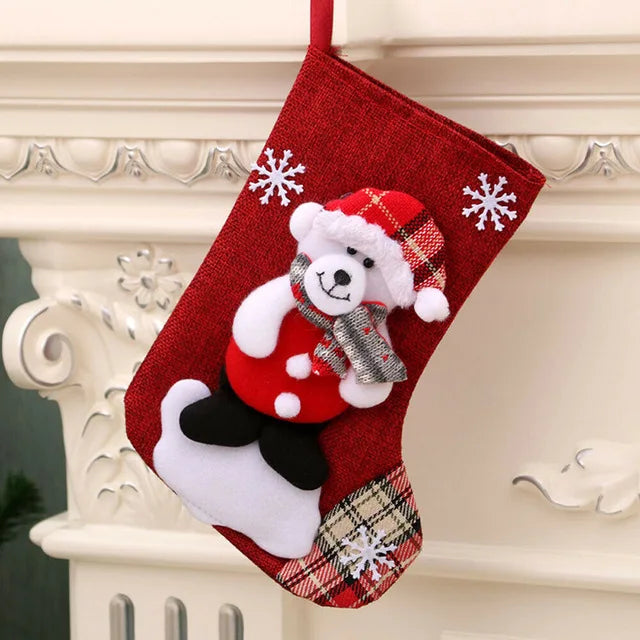 Santa and Elk Christmas Gift Stockings