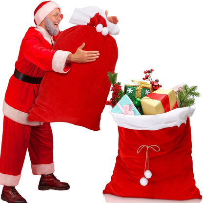 Large Red Santa Backpack Gift Bag